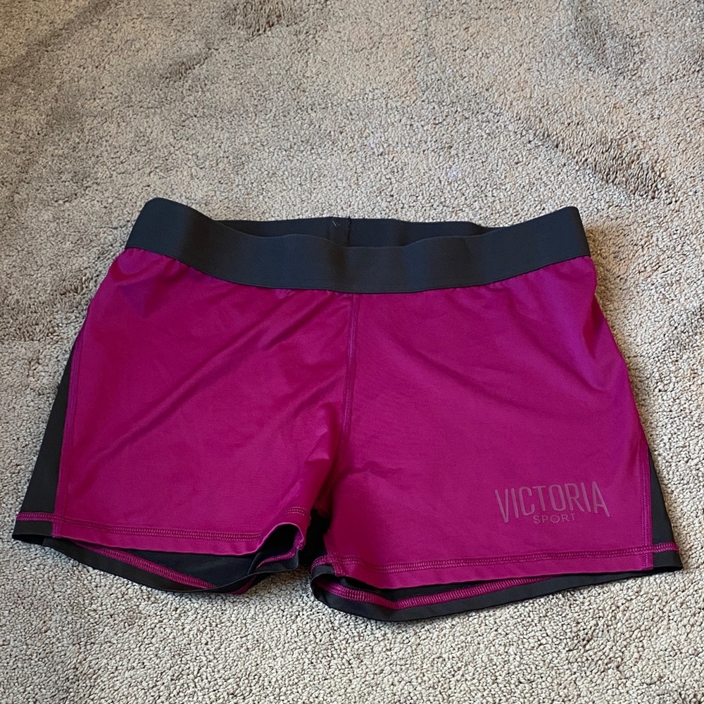 Victoria’s Secret Sport Burgundy Black Athletic Running Shorts SIZE L